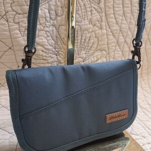 Eddie Bauer Travel Organizer Belt Bag Waist Pouch Teal Passport Wallet